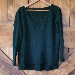 Italian Wool blend green v neck sweater